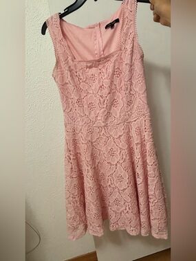 Pink Flower Lace Dress